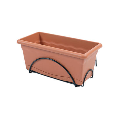 jardinera-con-plato-integrado-40x24cm-soporte-metalico-color-terracota