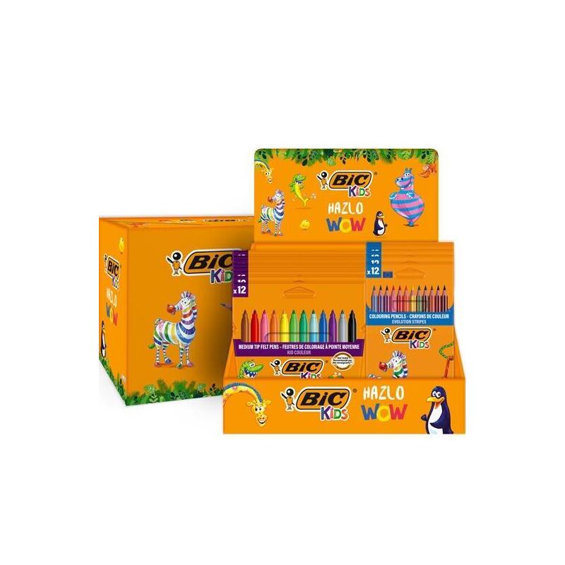 bic-rotuladores-y-lapices-de-colores-kids-hazlo-wow-expositor-12-12-estuches-de-12-ud-csurtidos