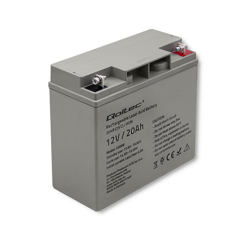 qoltec-53066-agm-battery-12v-20ah-max-300a qoltec-53066-agm-battery-12v-20ah-max-300a