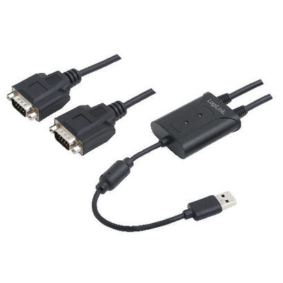 logilink-adaptador-usb-20-2x-seriell-negro