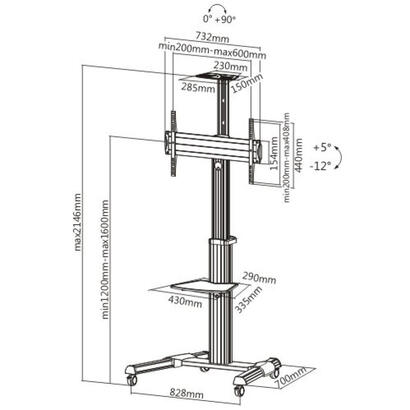 techly-ica-tr15-soporte-de-pie-para-pantalla-plana-1778-cm-70-soporte-de-suelo-con-ruedas-para-pantalla-plana-plata