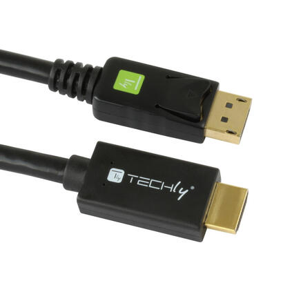 techly-icoc-dsp-h12-010-adaptador-de-cable-de-video-1-m-displayport-hdmi-negro