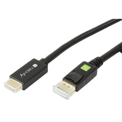 techly-icoc-dsp-h12-010-adaptador-de-cable-de-video-1-m-displayport-hdmi-negro