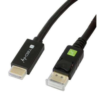 techly-icoc-dsp-h12-020-adaptador-de-cable-de-video-2-m-displayport-hdmi-negro