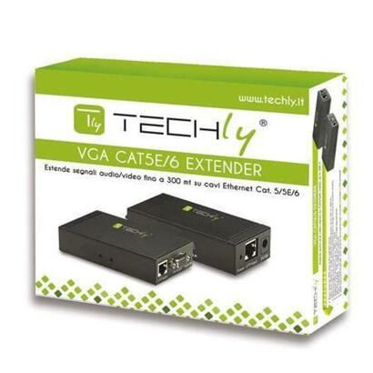 techly-301122-extensorrepetidor-vga-audio-sobre-par-trenzado-cat5cat5ecat6-hasta-300m