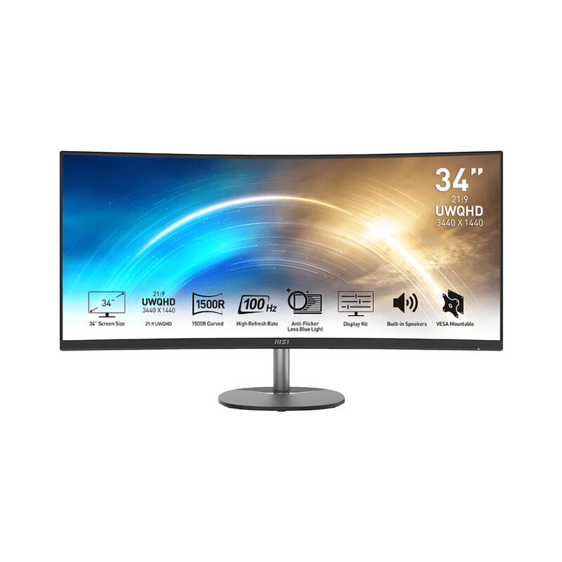 monitor-msi-pro-mp341cqde-led-8635-cm-34-negroplateado-curvo-uwdhd-100-hz-freesync-hdmi-displayport-panel-100hz