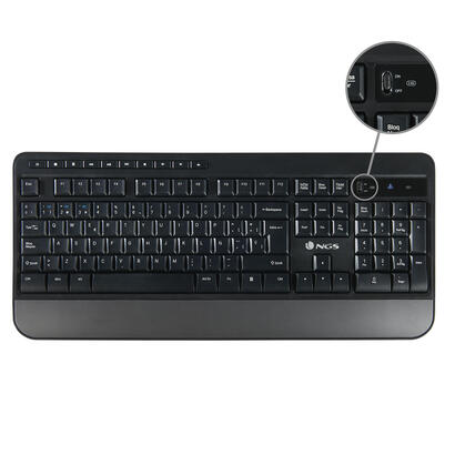 ngs-spell-kit-pack-teclado-multidispositivo-inalambrico-usb-bluetooth-frances-10-teclas-multimedia-resistente-a