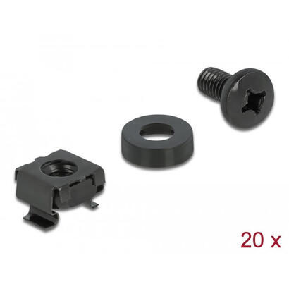 delock-66548-tornillotuerca-12-cm-20-piezas-m6-bolts-nuts-negro-bolts-nuts-metal-metal-m6-cabeza-redonda-ph-phillips
