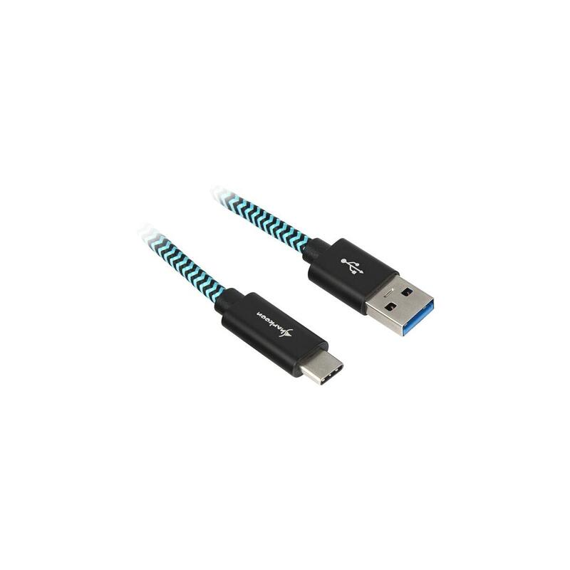 cable-sharkoon-usb-32-gen-2-usb-a-macho-usb-c-macho-negroazul-claro-1-metro-con-funda-4044951027125