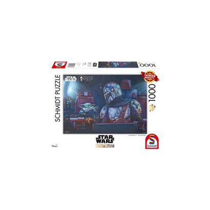 schmidt-spiele-thomas-kinkade-studios-star-wars-the-mandalorian-dos-para-el-camino-puzzle-1000-piezas-57378