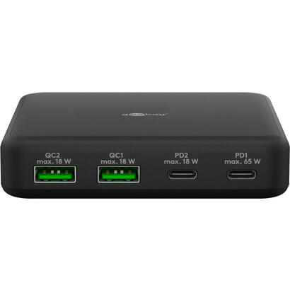 goobay-usb-c-multiporte-pile-carger-pd-gan-65-vatios-negros-2x-usb-c-2x-usb-a-entrega-de-potencia-quickcharge-30-61772