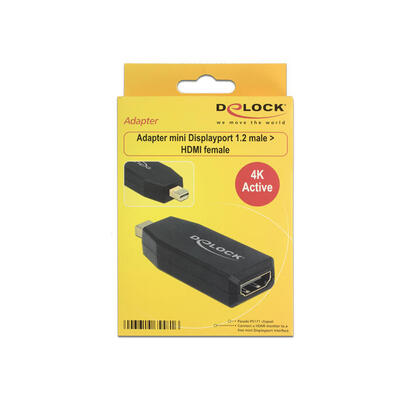 delock-65581-adaptador-mini-displayport-12-macho-hdmi-hembra-4k-activo-negro