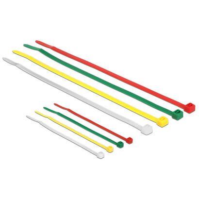 delock-18628-presilla-nylon-verde-rojo-transparente-amarillo-200-piezas-atacables-nylon-verde-rojo-transparente-amarillo-200-pie
