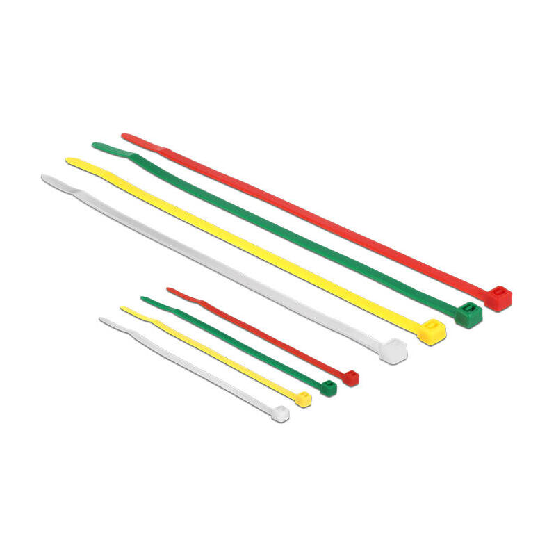 delock-18628-presilla-nylon-verde-rojo-transparente-amarillo-200-piezas-atacables-nylon-verde-rojo-transparente-amarillo-200-pie