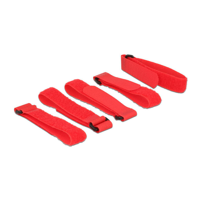delock-18705-velcro-rojo-5-piezas-atacables-rojo-rojo-20-mm-300-mm-5-piezas