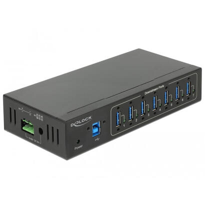 delock-external-industry-hub-7-x-usb-30-tipo-a-usb-hub-black-con-proteccion-esd-de-15-kv-63311