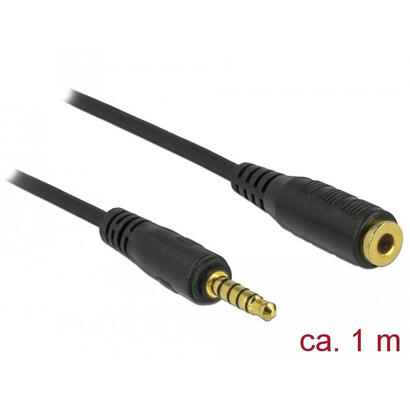 delock-85701-cable-de-audio-1-m-35mm-negro-negro-35mm-macho-35mm-hembra-1-m-negro