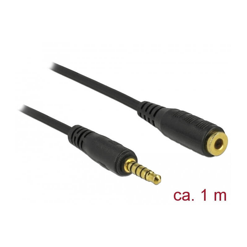 delock-85701-cable-de-audio-1-m-35mm-negro-negro-35mm-macho-35mm-hembra-1-m-negro