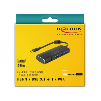 hub-delock-usb-32-gen-1-multiport-conector-usb-c-3x-usb-a-vga-socket-usb-hub-black-15-cm-63932