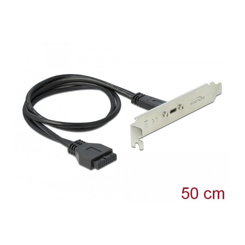 delock-usb-32-gen-1-cubierta-de-ranura-enchufe-de-19-pin-socket-usb-c-negro-50-cm-89937