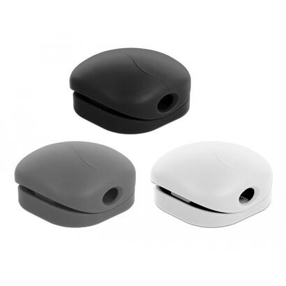 delock-18299-organizador-de-cables-escritoriopared-soporte-para-cables-negro-gris-blanco-6-piezas-blancogris-soporte-para-cables