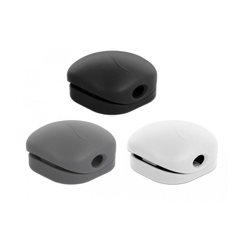 delock-18299-organizador-de-cables-escritoriopared-soporte-para-cables-negro-gris-blanco-6-piezas-blancogris-soporte-para-cables
