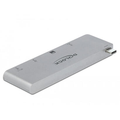 delock-3-puertos-hub-y-2-lector-de-tarjetas-de-tragamonedas-lector-de-tarjetas-silver-usb-c-32-gen-1-64078