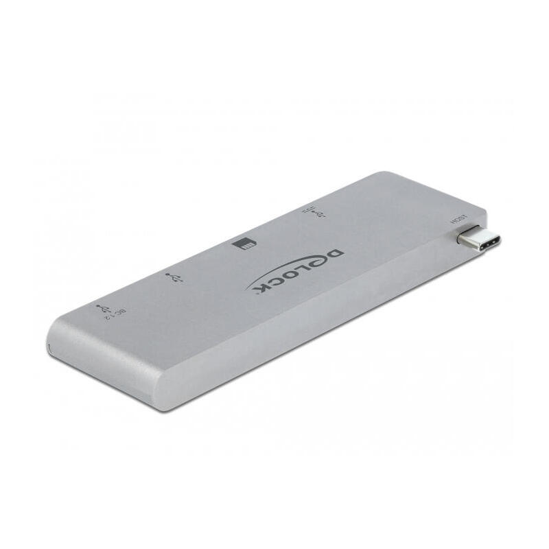 delock-3-puertos-hub-y-2-lector-de-tarjetas-de-tragamonedas-lector-de-tarjetas-silver-usb-c-32-gen-1-64078
