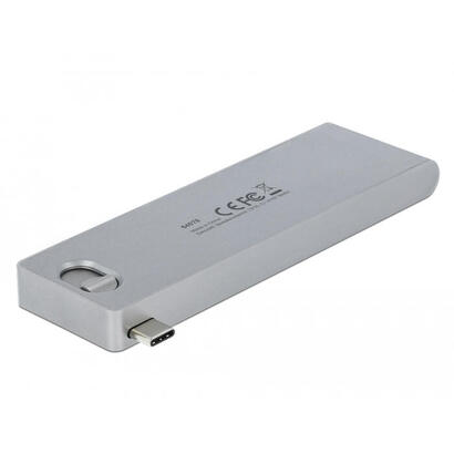 delock-3-puertos-hub-y-2-lector-de-tarjetas-de-tragamonedas-lector-de-tarjetas-silver-usb-c-32-gen-1-64078