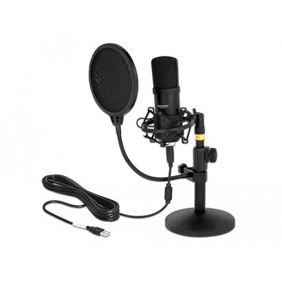 delock-professional-usb-condensador-microfono-negro-configurado-para-podcasting-y-juegos-66300