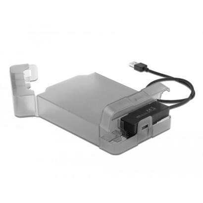 delock-usb-32-gen-1-converter-usb-a-plug-sata-22-pin-plug-negro-45-cm-con-cubierta-protectora-de-35-64086