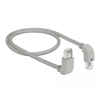 cable-de-parche-de-delock-rj45-cat6a-sftp-gray-50-cm-enchufes-angulados-1x-arriba-1x-debajo-85870