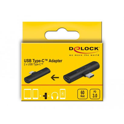 adaptador-de-delock-usb-20-conector-usb-c-90-2x-usb-c-socket-black-pd-compre-con-hasta-60-vatios-64114