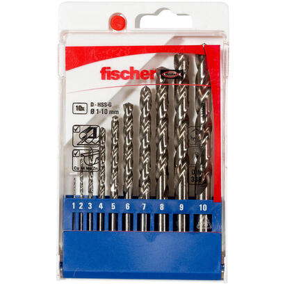 fischer-juego-de-brocas-para-metal-hss-g-1-10-mm-10-piezas-536603