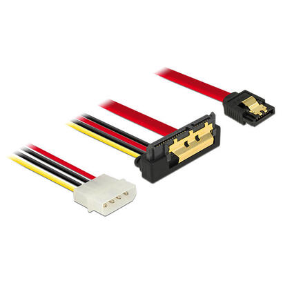 cable-del-adaptador-delock-sata-7pin-525-4pin-sata-22pin-negrorojo-30-cm-conector-de-22-pines-en-angulo-85231