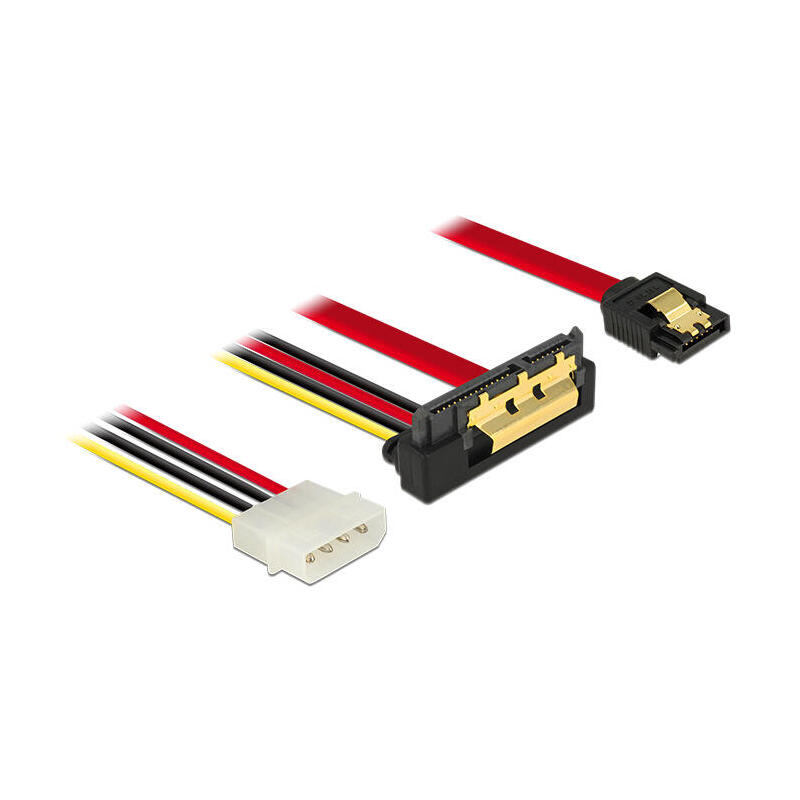 cable-del-adaptador-delock-sata-7pin-525-4pin-sata-22pin-negrorojo-30-cm-conector-de-22-pines-en-angulo-85231