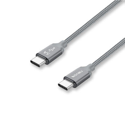 cable-nevox-usb-20-conector-usb-c-conector-usb-c-gris-2-metros-pd-carga-con-hasta-100-vatios-4250686406542