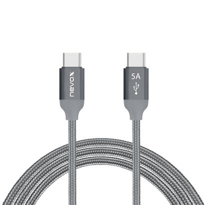 cable-nevox-usb-20-conector-usb-c-conector-usb-c-gris-2-metros-pd-carga-con-hasta-100-vatios-4250686406542