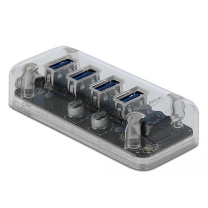 delock-externo-usb-30-hub-con-4-puertos-cubo-usb-transparente-64087