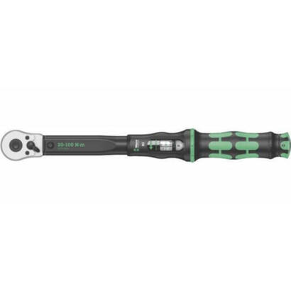 llave-dinamometrica-wera-05075611001-nm-llave-de-torsion-negroverde-llamada-dinamometrica-de-clic-nm-mecanico-38-20-100-nm-acero