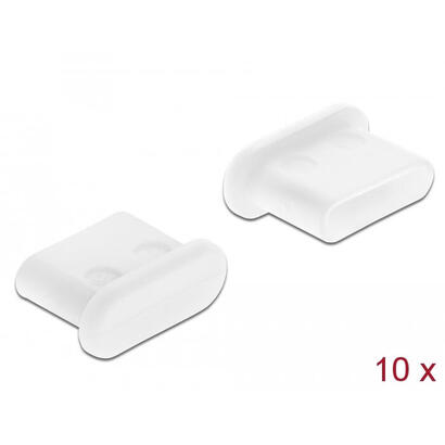 delock-64095-cubierta-antipolvo-para-usb-type-c-hembra-sin-agarre-10-piezas-en-blanco
