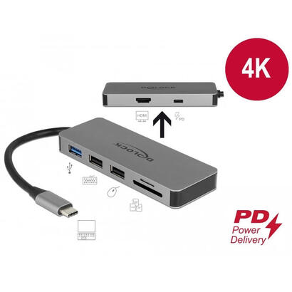 delock-87743-hub-de-interfaz-usb-32-gen-1-31-gen-1-type-c-gris-estacion-de-acoplamiento-gris-usb-32-gen-1-31-gen-1-type-c-hdmi-u