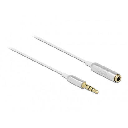 delock-66072-cable-de-extension-de-audio-jack-estereo-de-35-mm-4-pines-macho-a-hembra-ultra-slim-05-m-blanco
