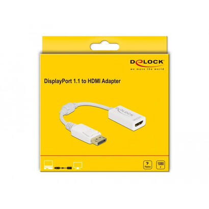 delock-61015-adaptador-de-cable-de-video-015-m-displayport-hdmi-tipo-a-estandar-blanco-blanco-015-m-displayport-hdmi-tipo-a-esta