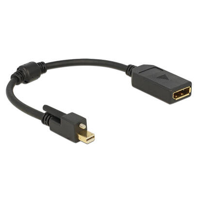 delock-adaptercable-mini-displayport-12-stecker-mit-schraube-displayport-buchse-25cm-schwarz-4k
