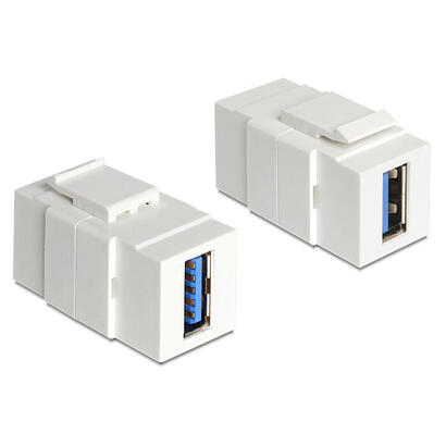delock-86319-keystone-module-usb-5-gbps-type-a-female-to-type-a-female-white