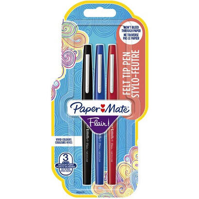 papermate-flair-original-rotulador-medio-negro-azul-rojo-3-piezas