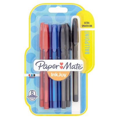 boligrafo-paper-mate-inkjoy-100-capuchon-8uds-ms-b-r-g