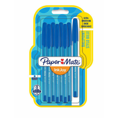 boligrafo-paper-mate-inkjoy-100-capuchon-8uds-azul