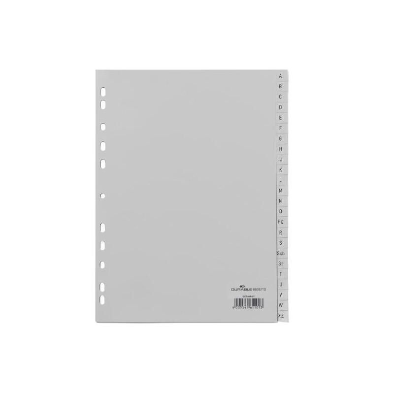 durable-650810-lengueta-de-indice-separador-alfabetico-con-pestana-polipropileno-pp-gris
